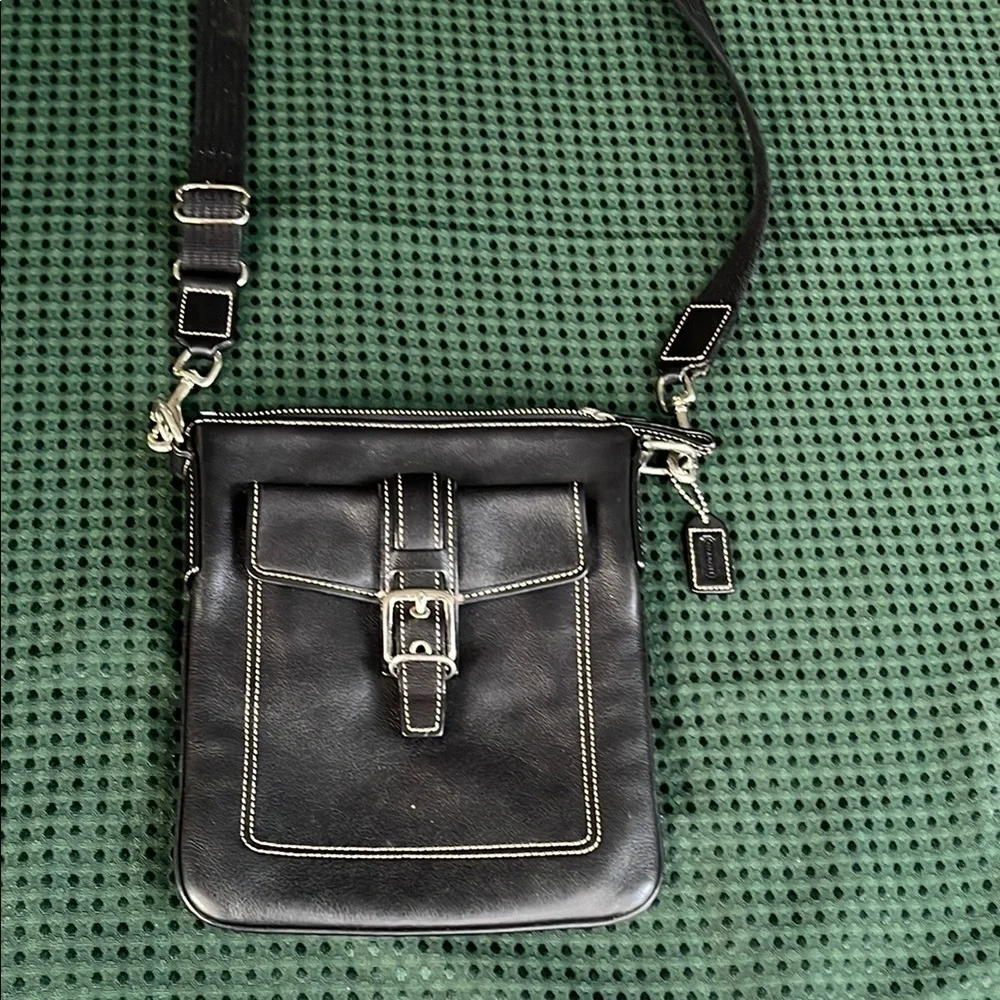 Coach‎ purse Black Leather womens Crossbody Bag soho
